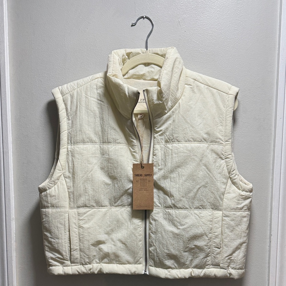Thread & Supply Cream puffer Vest